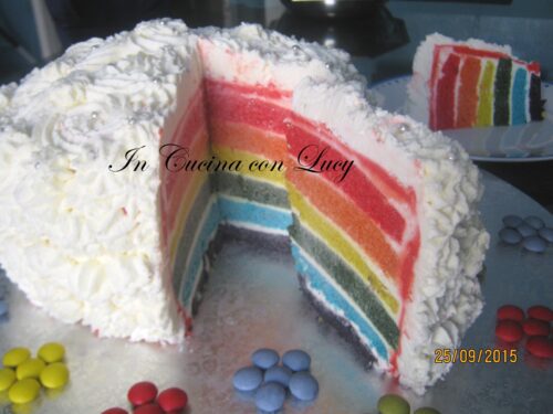 Torta arcobaleno rainbow cake.